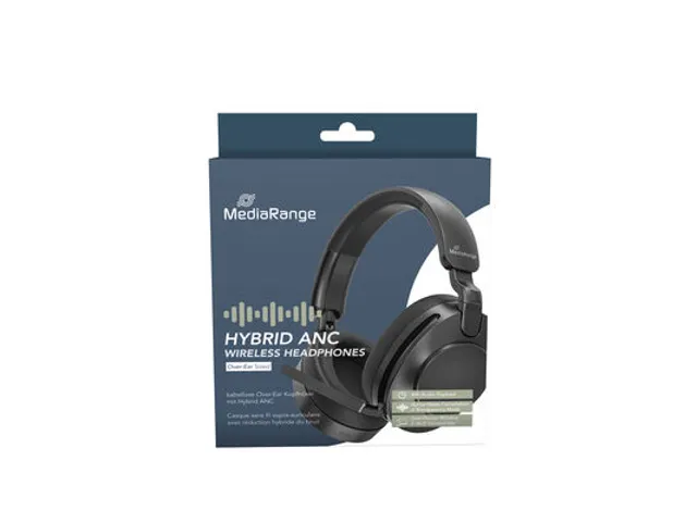 MediaRange MROS308 Headset met microfoon draadloos Zwart