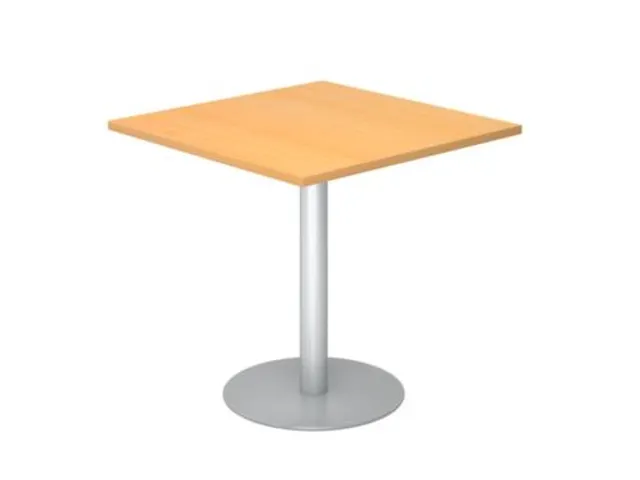 vergadertafel,HxBxD 745x800x800mm,vierkant,schotelvoet zilverkleurig