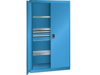systeemkast,HxBxD 1950x1100x641mm,3xStalen bodem,2lade(n),lak RAL5012 - 2