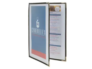 Menukaart Securit A4 2-delig voor 4 pagina's transparant 3 stuks - 1