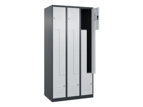 Z-garderobekast,HxBxD 1850x900x500mm,vak B 150/300mm,cil.-slot
