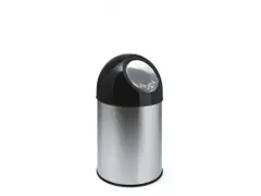 Afvalbak met pushdeksel en binnenemmer 30 Liter RVS