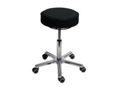 Draaikruk Gasveer Aluminium Voetkruis 530-690mm Kunstleer Zwart Wielen