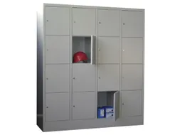 lockerkast,RAL 7035,HxBxD 1850x1600x500mm,4x4vakken,vak B 400mm