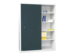 schuifdeurkast,HxBxD 1950x1500x600mm,RAL7035,front RAL7016