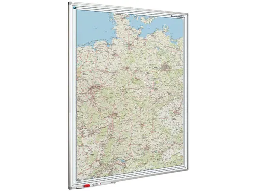 Landkaart Bord 120x90cm Softline Profiel 8mm Duitsland Wegenkaart