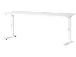 In hoogte verstelbaar bureau,HxBxD 680-910x1800x800mm,blad wit