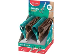 Schaar Maped Smiling Planet 12cm display à 20 stuks bruin/groen