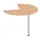 aanbouwtafel,i.h.v.,HxØ 720-840x1000mm,driekwartrond,NE-esdoorn