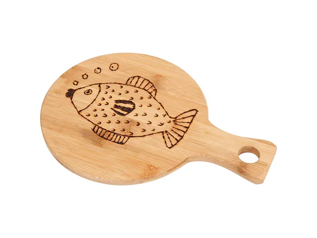 Snijplank Creativ Company rond Ø 17cm, lengte 24cm bamboe