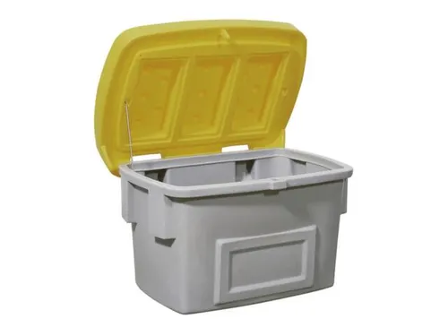 strooigoedbak,200l,HxBxD 665x975x705mm,PE,grijs,deksel geel
