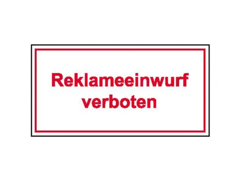 aanwijzingsbord,Geen reclame,PVC,rood/wit,om te verlijmen,HxB 40x100mm
