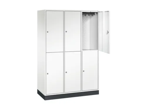 Dubbeldekse garderobekast,HxBxD 1950x1220x500mm,3x2vak.,vak B 360mm