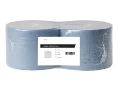 Poetsrol verlijmd blauw 2-laags 2 rol 360m