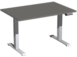 Elektrisch ihv bureau,HxBxD 730-1230x1200x800mm,blad onyxgrijs