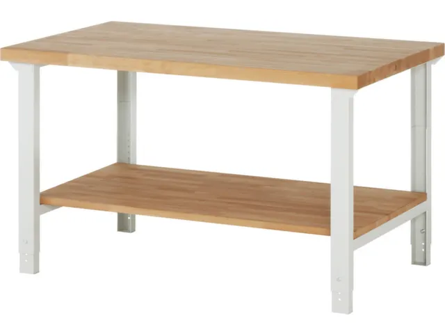 établi HxlxP 790-1140x1500x900mm plateau hêtre force 750kg 4 pieds