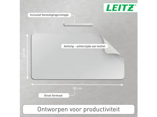 Bureau-onderlegger Leitz 80x40cm oprolbaar grijs