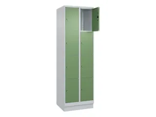 lockerkast,HxBxD 1950x600x500mm,2x4vakken,vak B 300mm,cil.-slot,sokkel - 1