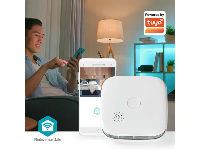 Rookmelder Nedis Smartlife Wifi 10 jaar sensor wit