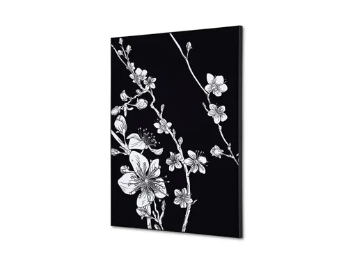 Wanddecoratie Textiel Set A2 Japanse Bloesem Zwart
