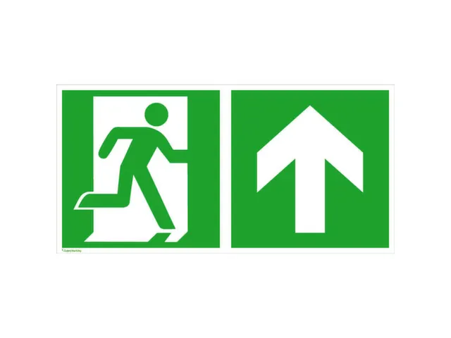 Borden Voor Vluchtroutesignalering,Nooduitgang,Pijl Omhoog/Rechtdoor
