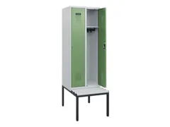 locker met bank,HxBxD 1950x600x815mm,2vak,vak B 300mm,cilinderslot