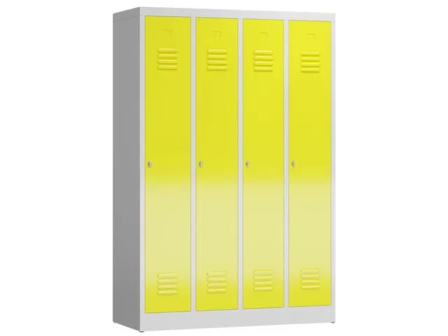 garderobekast 1800x1185x500mm 4vak klink sokkel romp RAL7035 RAL1018