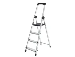 Huishoudtrap BRASQ 4 treden aluminium SLA400 zilver