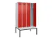 locker met bank,voor scheiding van kleding,HxBxD 2120x1200x815mm,4vak