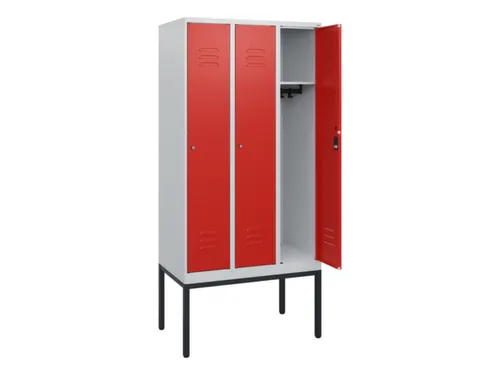 locker,HxBxD 1950x900x500mm,3vak,vak B 300mm,cil.-slot,voetonderstel