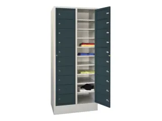 Wasgoedkast 1850x770x500 2x10 Vakken Sokkel Ral7035 Front Ral7016 - 1