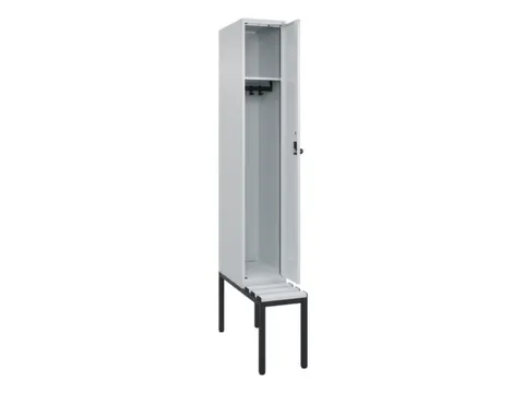 locker met bank,HxBxD 2120x300x815mm,1vak,vak B 300mm,draaigrendel