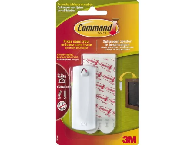Haak Command kunststof tbv schilderijen incl bevestigingsstrip