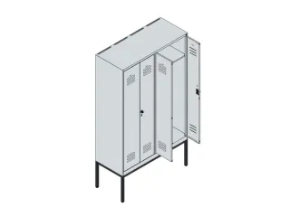 PBM-locker,HxBxD 2120x1200x500mm,4vak,vak B 300mm,draaigrendel - 3