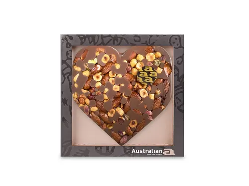 Chocolade Austrailian hart melk noten 270 gram