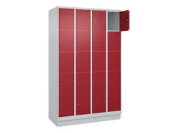 lockerkast,HxBxD 1950x1200x500mm,4x5vakken,vak B 300mm,cil.-slot