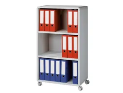 transportwagen,HxBxD 1240x651x330mm,3vakken,2niveaus,3 OH,romp grijs