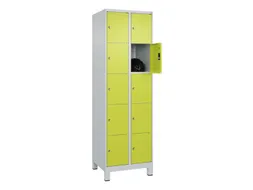 lockerkast,HxBxD 1950x600x500mm,2x5vakken,vak B 300mm,cil.-slot,voeten