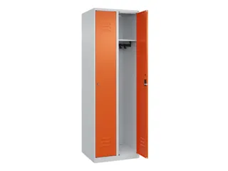 locker,HxBxD 1850x600x500mm,2vak,vak B 300mm,cil.-slot,staand op vloer - 1