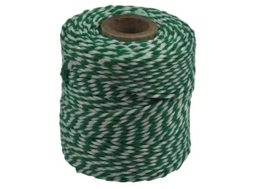 Katoentouw, groen-wit, klos van 50 g, ongeveer 45 m