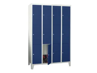 lockerkast,HxBxD 1850x1600x500mm,4x3vakken,RAL7035,front RAL5010 - 2