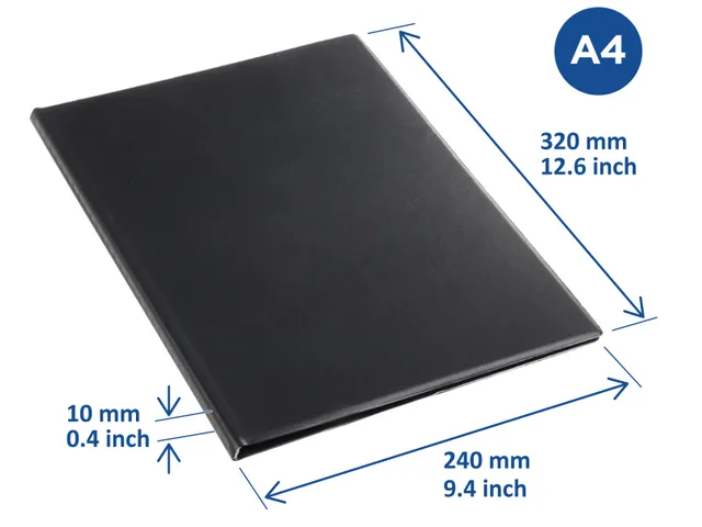 Showmap Rillstab A4 RI99429 20 Tas Zwart met transparant insteekvak