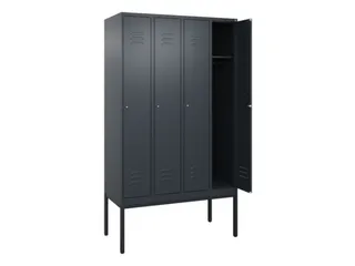 locker,HxBxD 2120x1200x500mm,4vak,vak B 300mm,cil.-slot,voetonderstel - 2