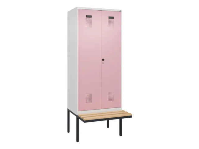 locker met bank,voor scheiding van kleding,HxBxD 2120x800x815mm,2vak