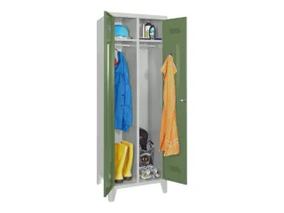 garderobekast,HxBxD 1850x600x500mm,2vak,RAL7035,front RAL6011 - 2
