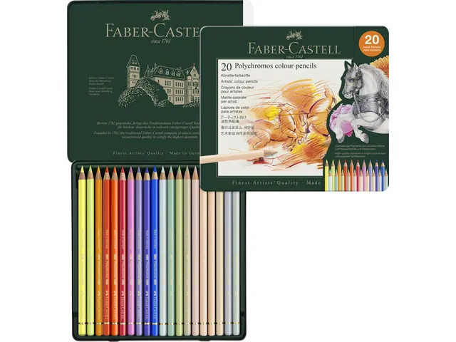Kleurpotlood Faber-Castell Polychromos 3,8mm kerndikte blik à 20 stuk