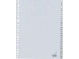 Tabbladen Kangaro A4 23-gaats G431CM 1-31 genummerd grijs PP - 1