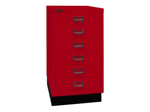 kantoor-ladekast HxBxD 670x349x432mm 6 laden romp kardinaalrood staal