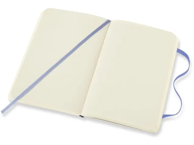 Notitieboek Moleskine pocket 90x140mm blanco soft cover hydrangea blue