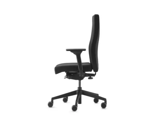 Draaistoel,Synchroonmech.,Armleuningen Verst.,Zitting Polyester Zwart